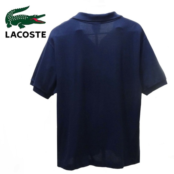 Lacoste 100% Cotton Polo Shirt CasualTee Navy Blue - Picture 2 of 5